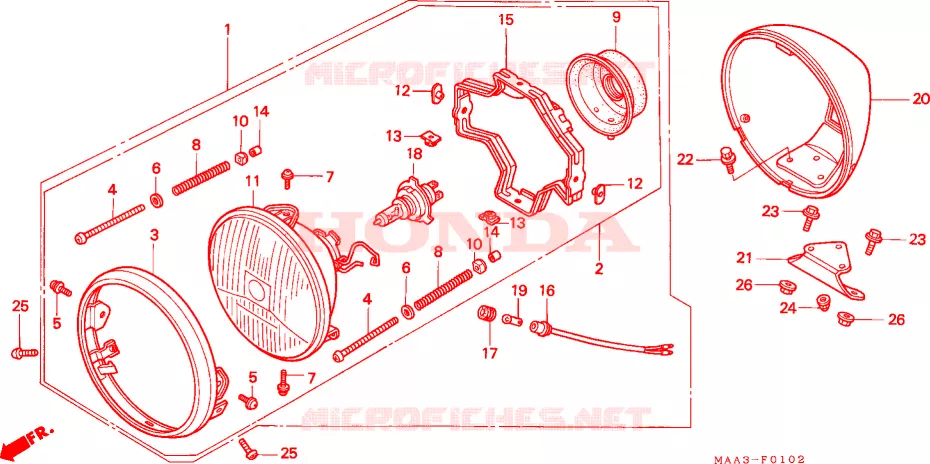 FANALE (VT1100C2) Honda MOTO 1100 SHADOW 1995  VT1100C2S