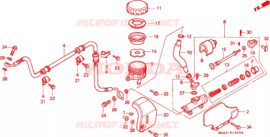 MAESTRO FRENO POSTERIORE CILINDRO(VT1100C2) Honda MOTO 1100 SHADOW 1995  VT1100C2S