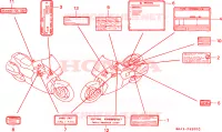 ETICHETTA CAUZIONE per Honda PAN EUROPEAN ST 1100 1998