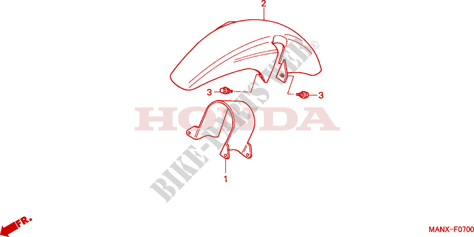 PARAFANGO ANTERIORE/ COPERTURA DISCO ANTERIORE per Honda DOMINATOR 650 2002