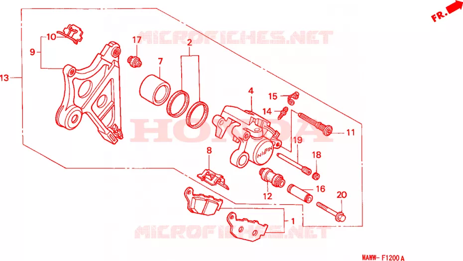 CALIBRO FRENO POSTERIORE Honda MOTO 600 TRANSALP 1999  XL600VX