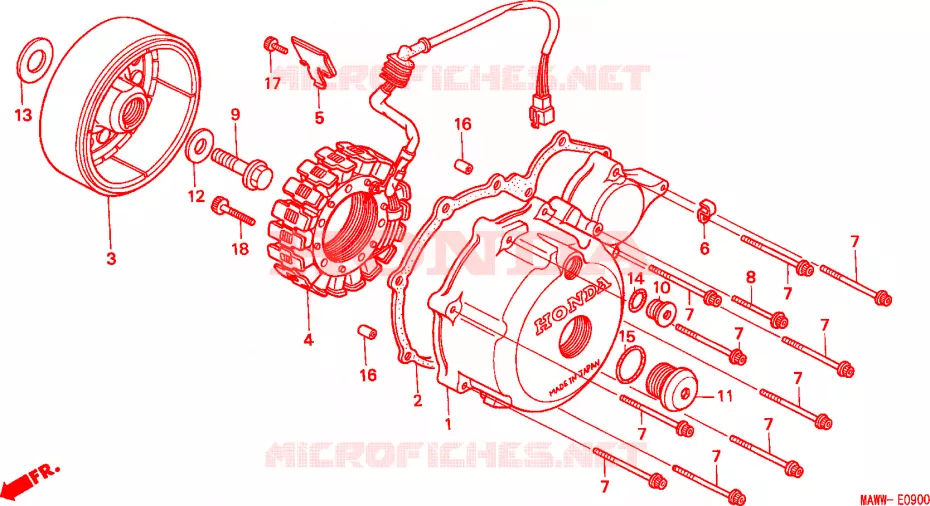 COPERTURA CASSA MANOVELLA/ GENERATORE Honda MOTO 600 TRANSALP 1999  XL600VX