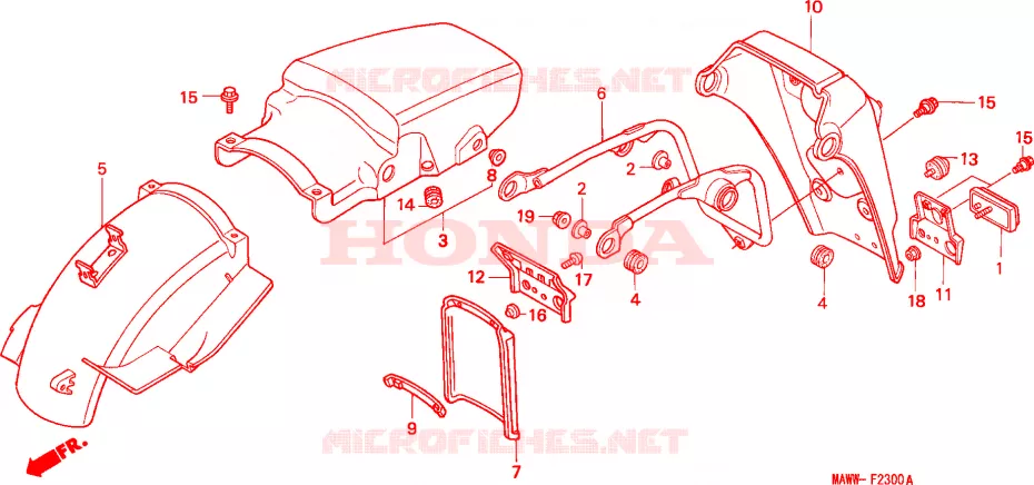 PARAFANGO POSTERIORE Honda MOTO 600 TRANSALP 1997  XL600VV