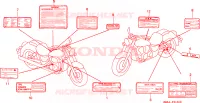 ETICHETTA CAUZIONE per Honda SHADOW VT 750 1998