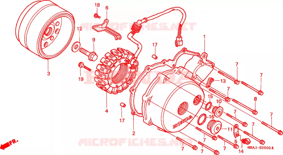 COPERTURA CASSA MANOVELLA/ GENERATORE Honda MOTO 750 SHADOW 1998  VT750C2W