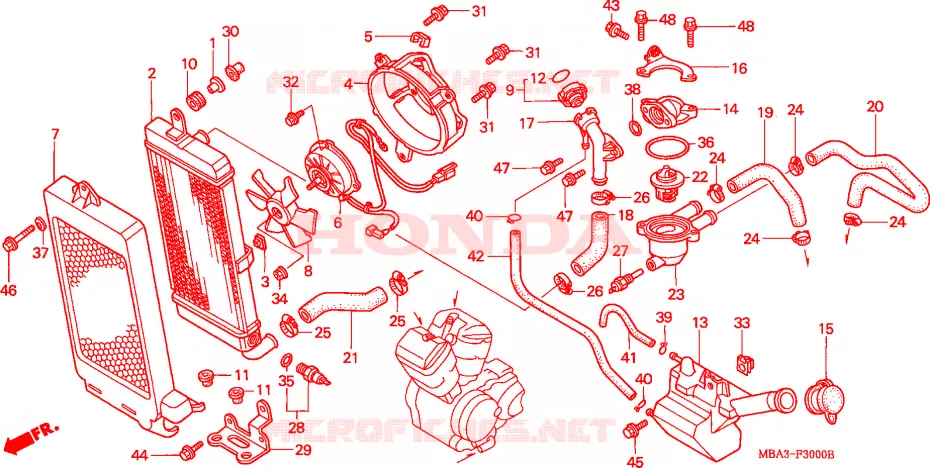 RADIATORE Honda MOTO 750 SHADOW 1997  VT750C2V