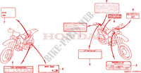 ETICHETTA CAUZIONE per Honda XR 650 Kumamoto factory 2003