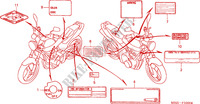 ETICHETTA CAUZIONE (CB600F2/F3/4/5/6) per Honda CB 600 F HORNET 34HP 2006