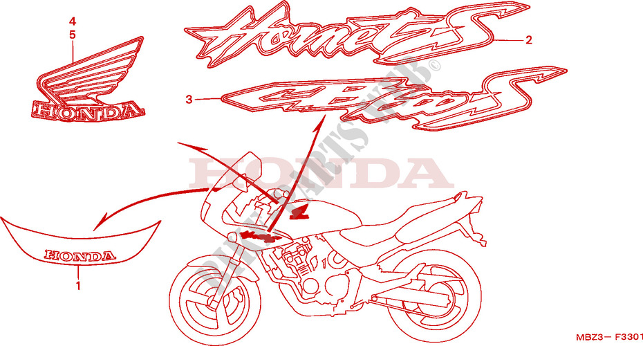 MARCHIO(2) per Honda CB 600 S HORNET 50HP 2000