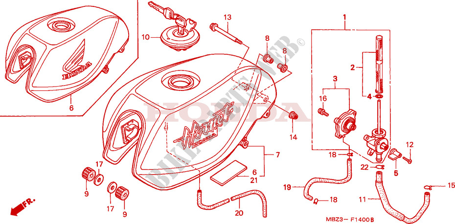 SERBATOIO COMBUSTIBILE per Honda CB 600 S HORNET 2000