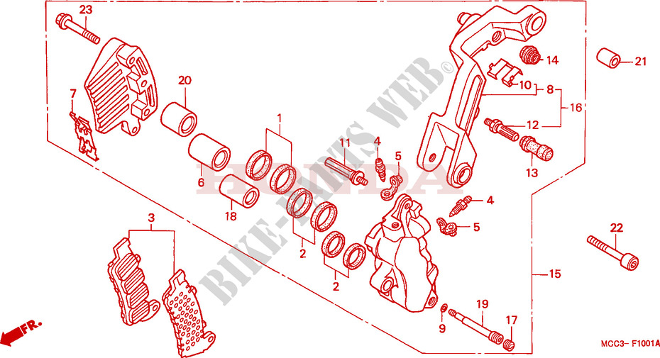 CALIBRO FRENO ANTERIORE(2) per Honda CB 1100 X11 2000