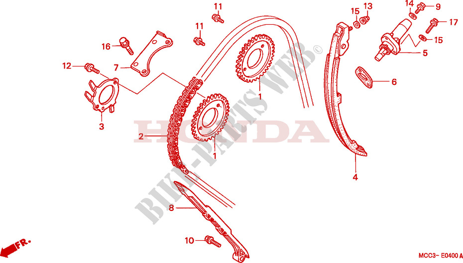 CATENA CAMMA/TENSIONE per Honda CB 1100 X11 2000