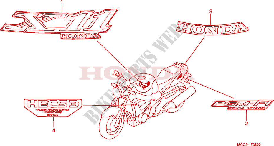 MARCHIO per Honda CB 1100 X11 2000