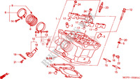 TESTA CILINDRO POSTERIORE per Honda VTR 1000 SP2 RC51 2002