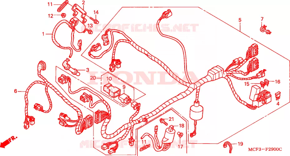 BARDATURA FILO(FRONTE) Honda MOTO 1000 SP 2000  VTR1000SPY
