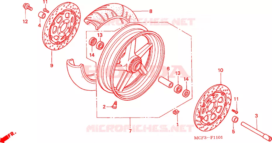 RUOTA ANTERIORE(VTR1000SP2/3/4/5/6) Honda MOTO 1000 SP 2002  VTR1000SP3