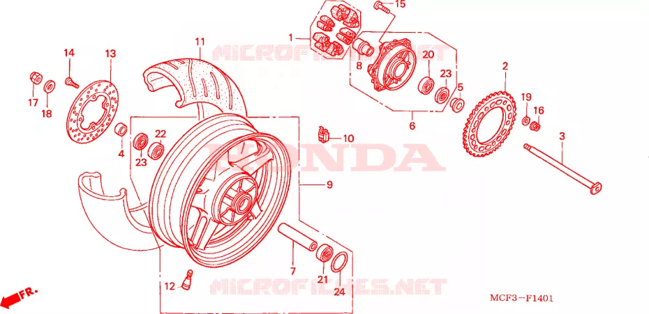 RUOTA POSTERIORE(VTR1000SP2/3/4/5/6) Honda MOTO 1000 SP 2005  VTR1000SP5