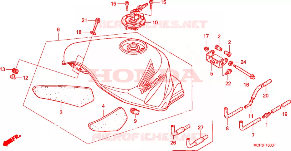 SERBATOIO COMBUSTIBILE Honda MOTO 1000 SP 2000  VTR1000SPY