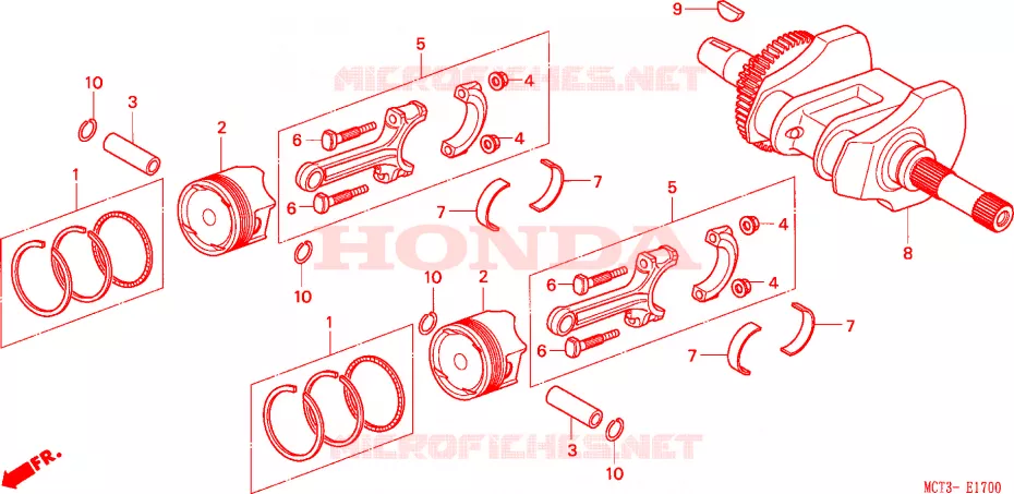 ALBERO A GOMITI/PISTONE Honda SCOOTER 600 SILVERWING 2003  FJS600D3