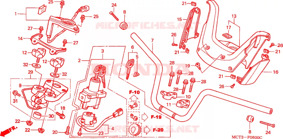 CONDOTTO MANIGLIA/ COPERTURA MANIGLIA Honda SCOOTER 600 SILVERWING 2003  FJS600D3