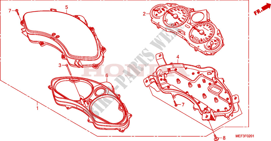 TACHIMETRO(FJS400D9/FJS400A) per Honda SILVER WING 400 2014