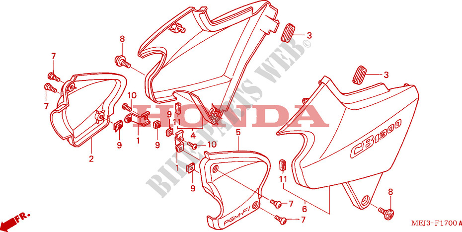 COPERTURA LATO(CB1300F/F1) per Honda CB 1300 2003
