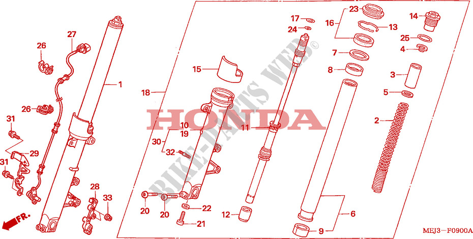 FORCELLA ANTERIORE per Honda CB 1300 TWO TONE 2003