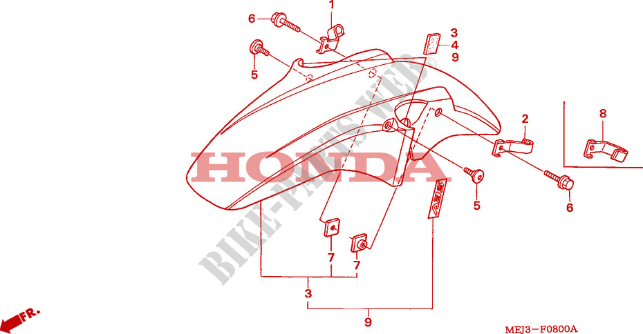 PARAFANGO ANTERIORE per Honda CB 1300 BI COULEUR 2003