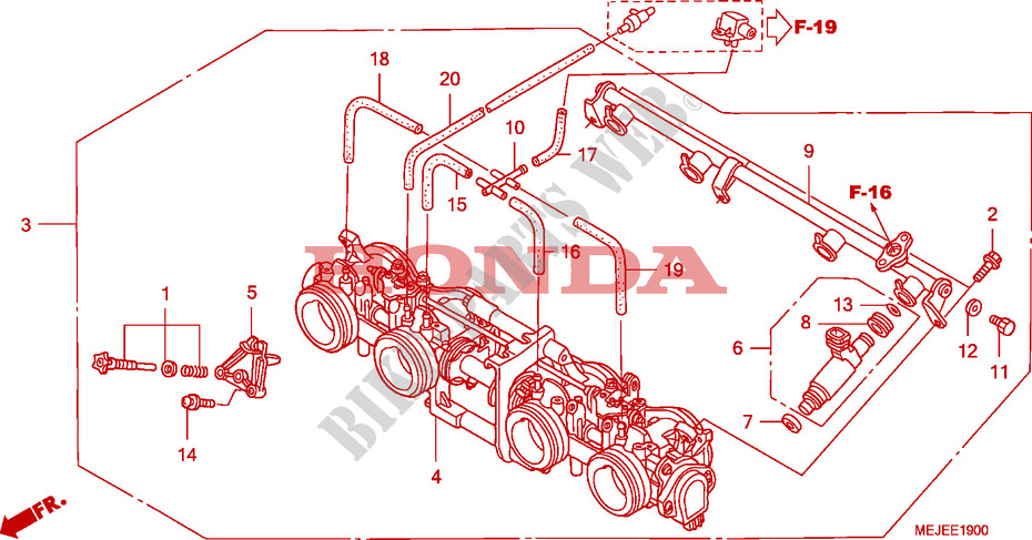 CORPO VALVOLA IMMISSIONE(ASS.) per Honda CB 1300 S FAIRING 2007