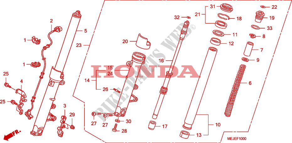FORCELLA ANTERIORE per Honda CB 1300 ABS FAIRING 2006