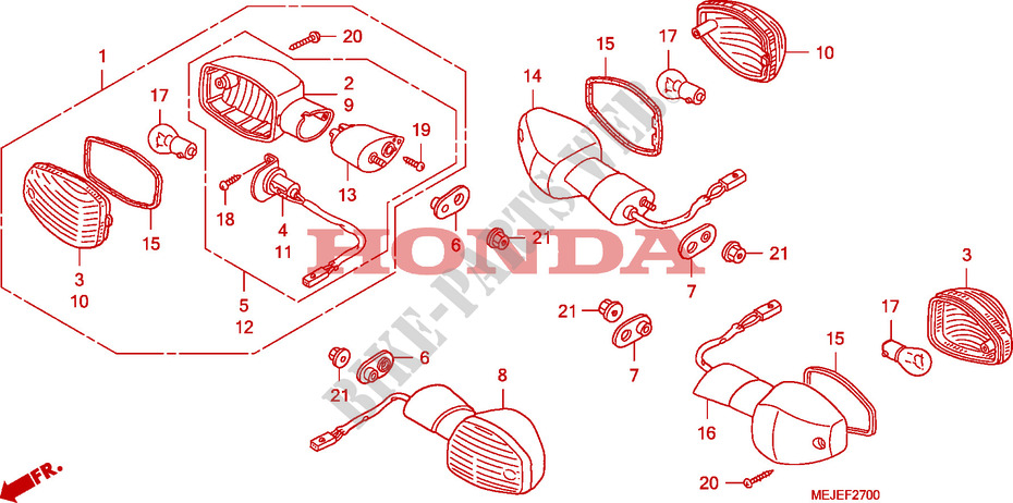 FRECCIA per Honda CB 1300 ABS FAIRING 2006