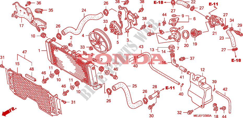 RADIATORE  per Honda CB 1300 ABS FAIRING 2006