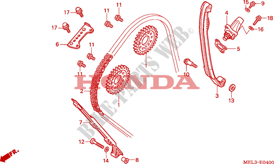 CATENA CAMMA/TENSIONE per Honda CBR 1000 RR FIREBLADE 2004