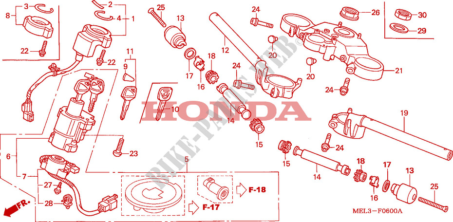 CONDOTTO MANIGLIA/PONTE SOPRA per Honda CBR 1000 RR FIREBLADE 2007