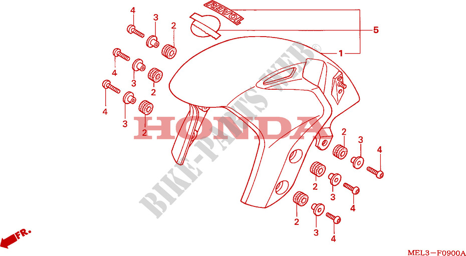 PARAFANGO ANTERIORE per Honda CBR 1000 RR FIREBLADE REPSOL 2007