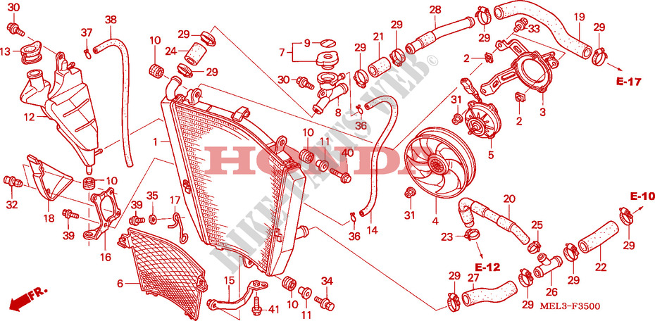 RADIATORE  per Honda CBR 1000 RR FIREBLADE 2005