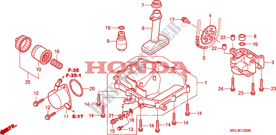 SCODELLO OLIO/POMPA OLIO per Honda CBR 1000 RR FIREBLADE HRC 2007