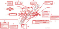 ETICHETTA CAUZIONE per Honda CBR 600 RR ALARANJADO CINZA 2011