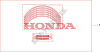 SET ADESIVI ROSSI PER CERCHI ANT. E POST. per Honda CBR 600 RR ABS TRICOLORE 2011