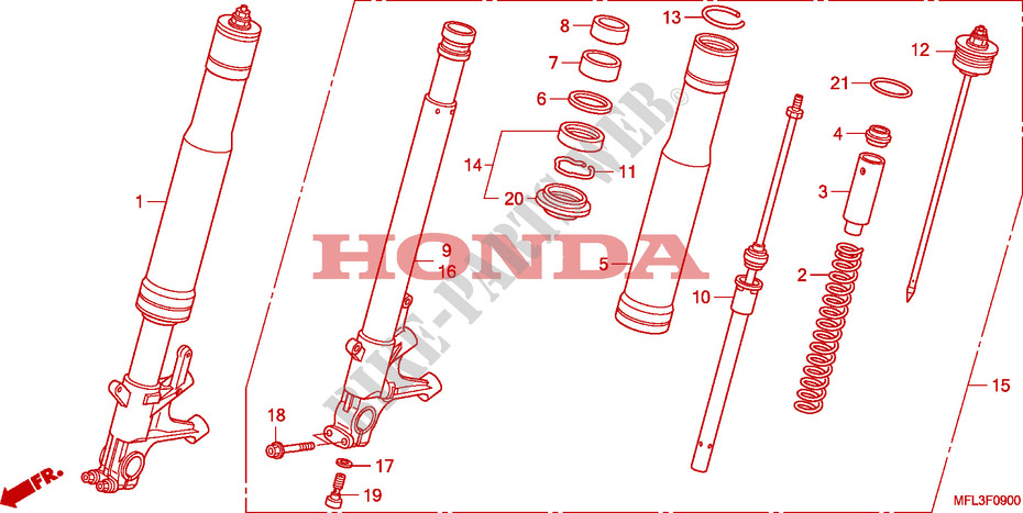 FORCELLA ANTERIORE per Honda CBR 1000 RR FIREBLADE 2008