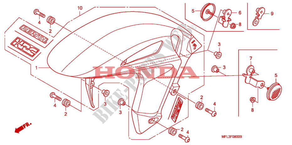 PARAFANGO ANTERIORE per Honda CBR 1000 RR FIREBLADE 2008