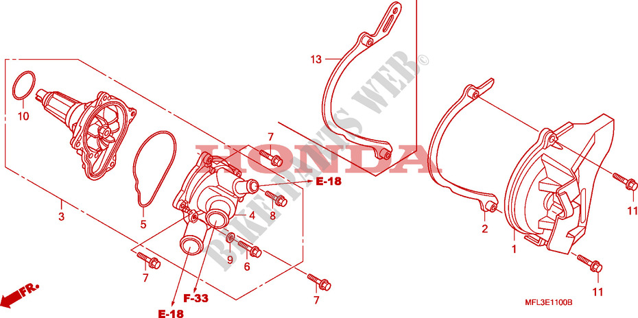 POMPA ACQUA per Honda CBR 1000 RR FIREBLADE 2008