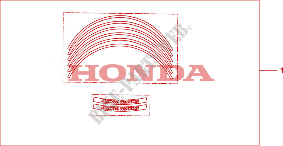 SET ADESIVI BIANCHI PER CERCHI ANT. E POST. per Honda CBR 1000 RR FIREBLADE 2008