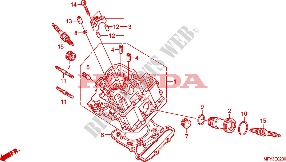 TESTA CILINDRO ANTERIORE per Honda VT 1300 C ABS 2011