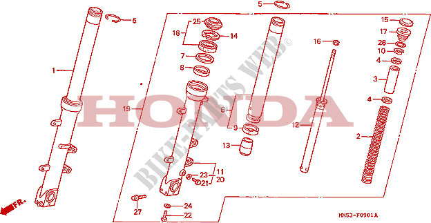 FORCELLA ANTERIORE(CBR1000FK) per Honda HURRICANE 1000 CBR 1989