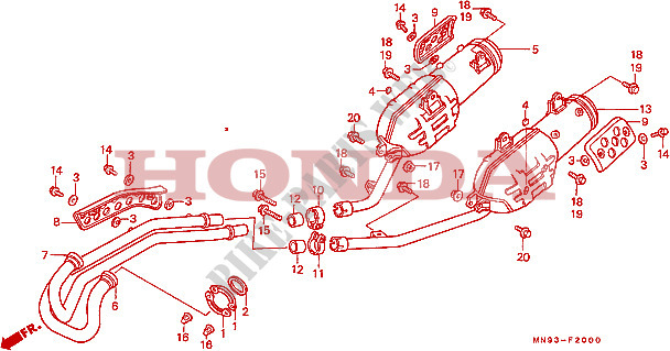 SMORZATORE SCARICO per Honda DOMINATOR 650 1988