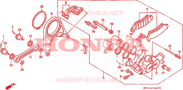 CALIBRO FRENO POSTERIORE Honda MOTO 750 NR 1992  NR750N