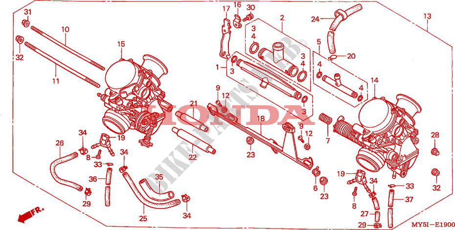 CARBURATORE(ASS.) per Honda CB 500 34HP 2002