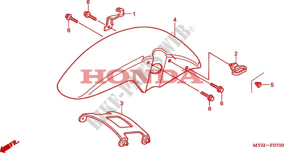 PARAFANGO ANTERIORE per Honda CB 500 2001