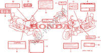 ETICHETTA CAUZIONE per Honda VALKYRIE 1500 F6C TOURER 1999